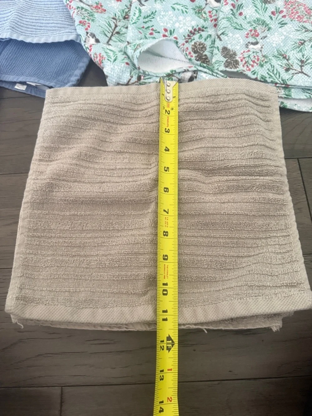 Christmas/winter Kitchen towel set, blue tan, red. Multiple sizes, set of 13